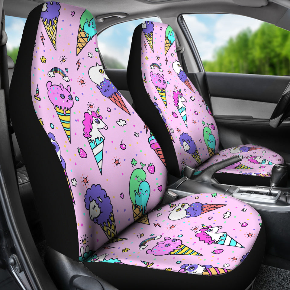 Cute Ice Cream Cone Animal Pattern Universal Fit Car Seat Covers