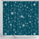Snowflake Pattern Dark Background Shower Curtain Fulfilled In US
