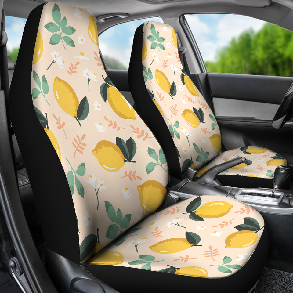 Lemon Flower Leave Pattern Universal Fit Car Seat Covers