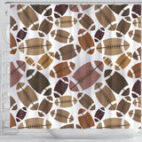 American Football Ball Pattern Shower Curtain Fulfilled In US