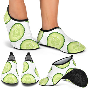 Cucumber Slices Pattern Aqua Shoes