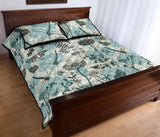 Dragonfly Butterfly Plants insect flower vintage style pattern Quilt Bed Set