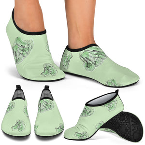 Broccoli Sketch Pattern Aqua Shoes