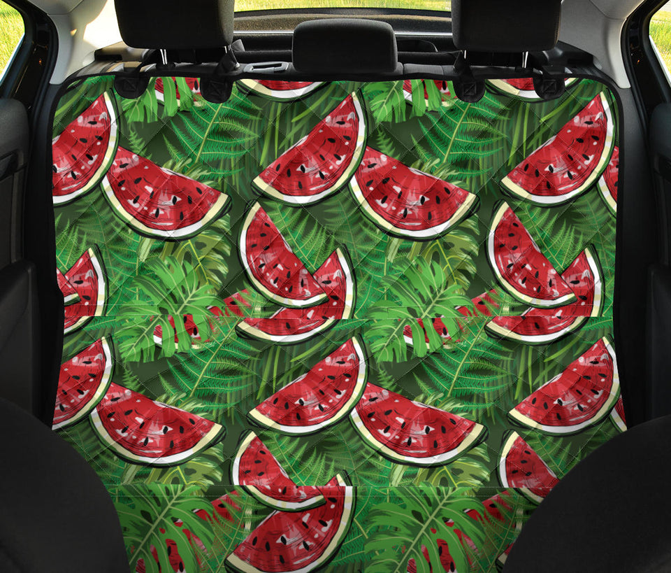 Watermelons Tropical Palm Leaves Pattern Background Dog Car Seat Covers