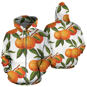 Oranges Pattern Background Zip Up Hoodie