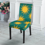 Sun Green Background Dining Chair Slipcover