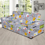 Math Pattern Print Design 04 Sofa Slipcover