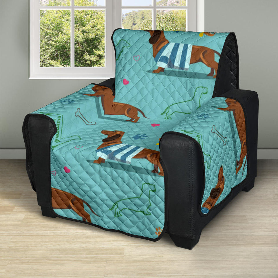 Dachshund decorative background Recliner Cover Protector