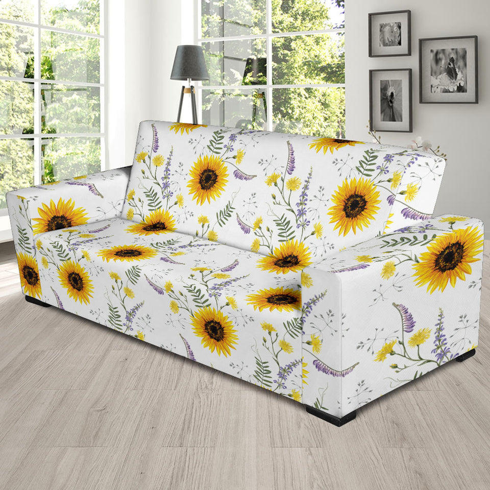 Beautiful Sunflowers Pattern Sofa Slipcover