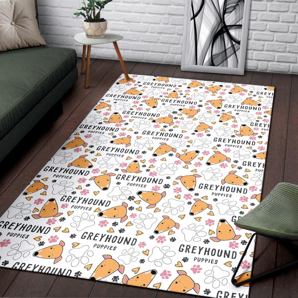 Greyhound Pattern Print Design 03 Area Rug