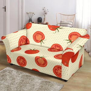 Tomato Dot Background Loveseat Couch Slipcover