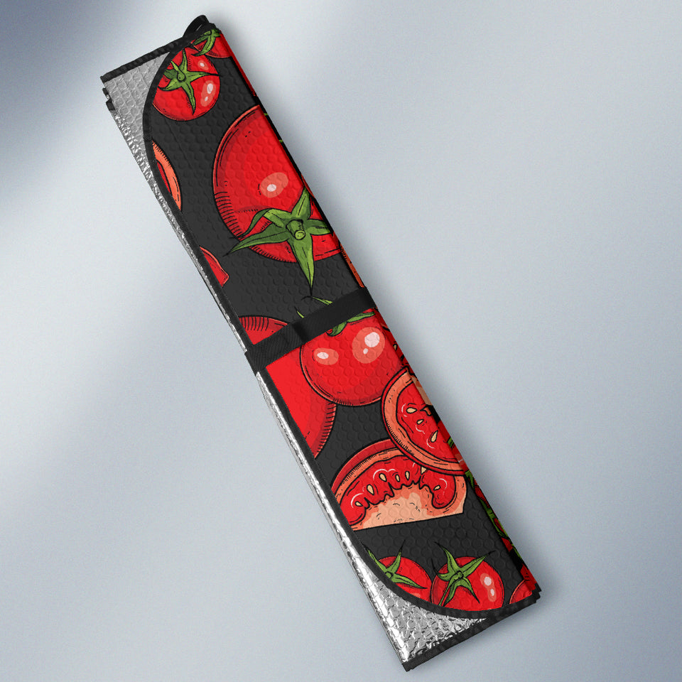 Tomato Black Background Car Sun Shade