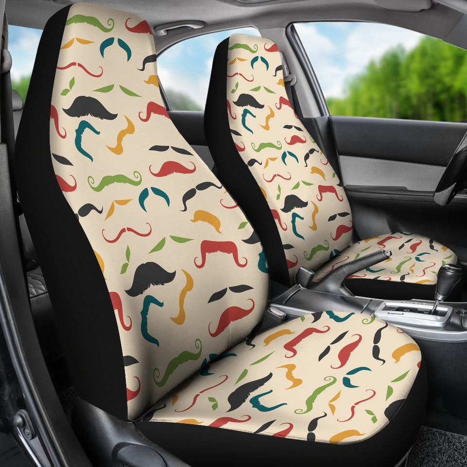 Mustache Beard Pattern Print Design 03 Universal Fit Car Seat Covers
