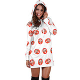 Daruma Japanese Wooden Doll Pattern Women'S Hoodie Dress