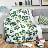 Blueberry White Background Premium Blanket