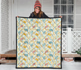 Hippopotamus Pattern Print Design 04 Premium Quilt