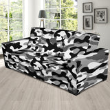 Black White Camo Camouflage Pattern Sofa Slipcover