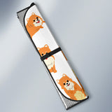 Brown Pomeranian Pattern Car Sun Shade
