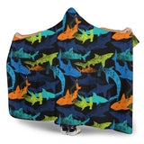 Colorful Shark Hooded Blanket
