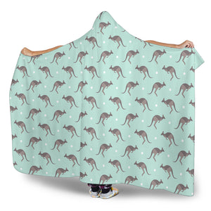 Kangaroo Pattern Background Hooded Blanket