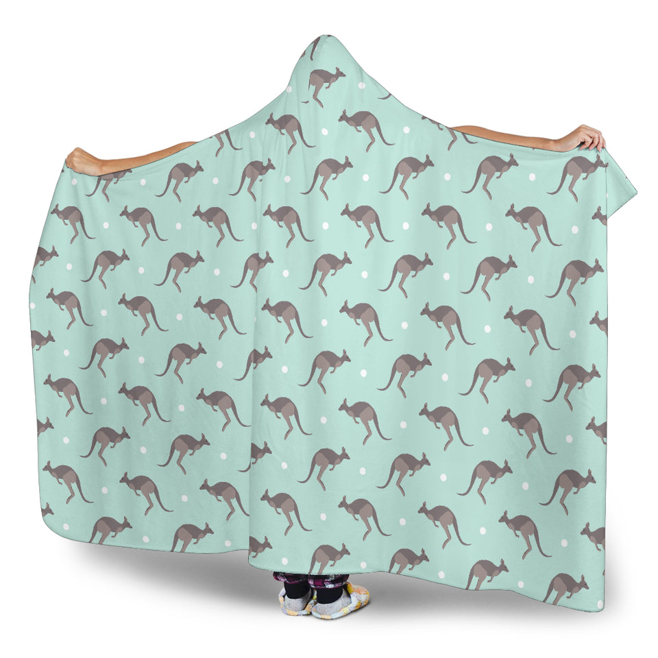 Kangaroo Pattern Background Hooded Blanket