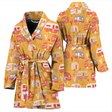 Camper Van Pattern Print Design 04 Women's Bathrobe