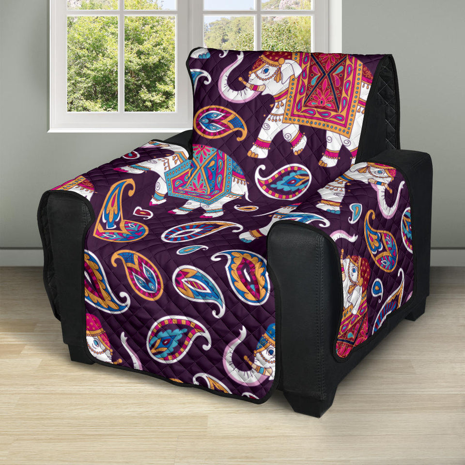 Elephant indian style ornament pattern Recliner Cover Protector