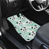 Panda Pattern Tropical Leaves Background Front Car Mats