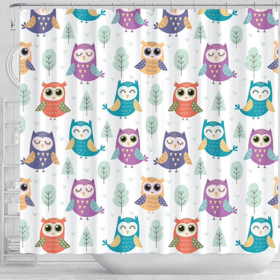 Cute Owl Pattern Shower Curtain Fulfilled In US