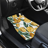 Yellow Tulips Pattern Front And Back Car Mats