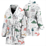 Cute Cartoon Dinosaurs Tree Pattern Women'S Bathrobe