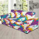Colorful Crow Illustration Pattern Sofa Slipcover