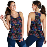 Octopus sea wave tropical fishe pattern Women Racerback Tank Top