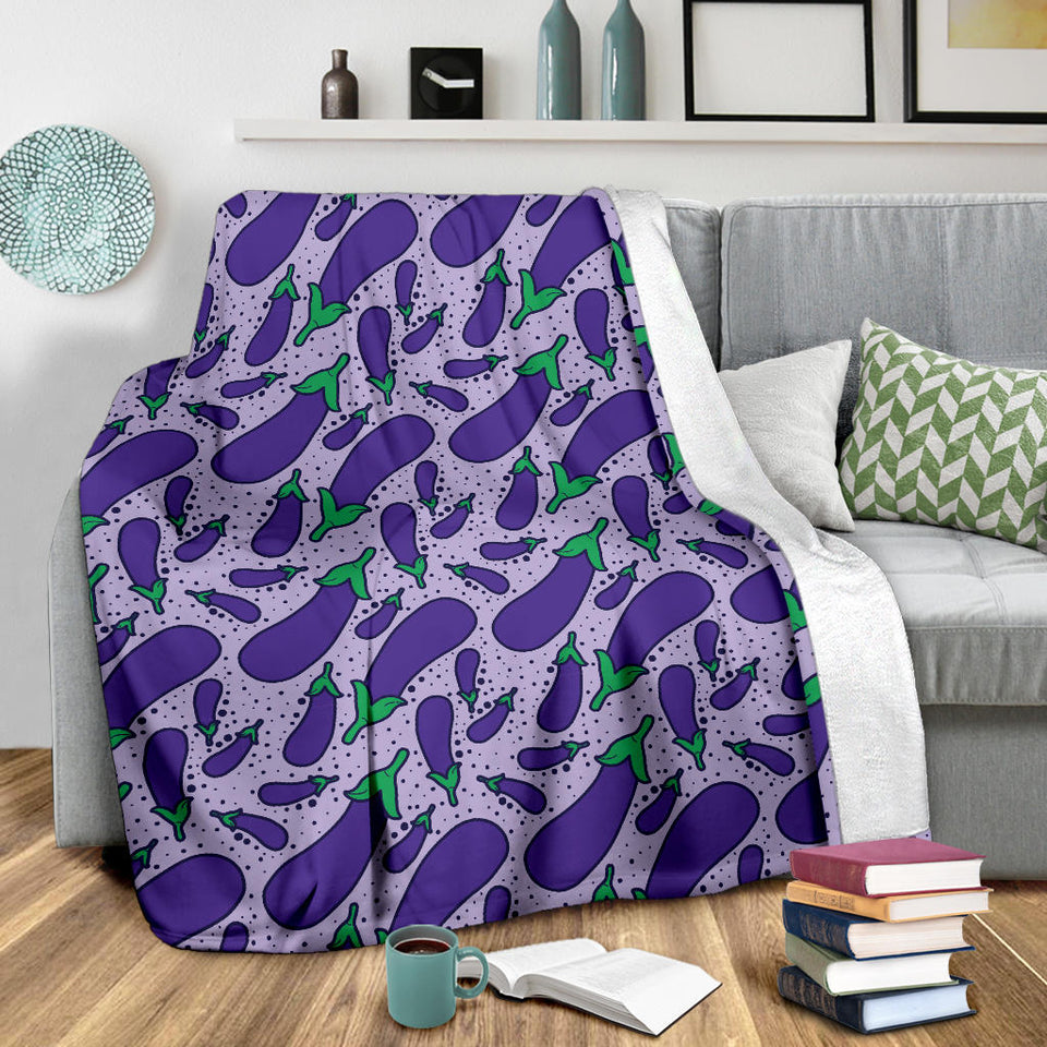 Eggplant Pattern Print Design 03 Premium Blanket