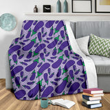 Eggplant Pattern Print Design 03 Premium Blanket