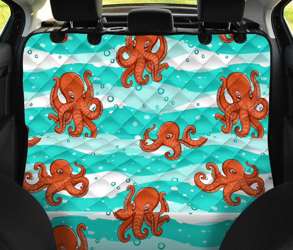 Octopuses Sea Wave Background Dog Car Seat Covers