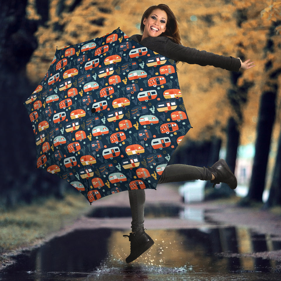 Camper Van Pattern Print Design 05 Umbrella