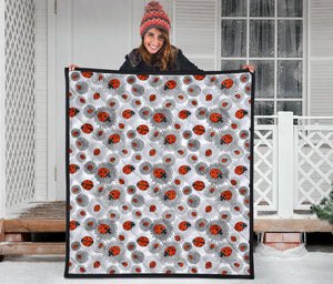 Ladybug Pattern Print Design 05 Premium Quilt