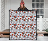 Ladybug Pattern Print Design 05 Premium Quilt