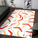 Waterclor Boomerang Australian Aboriginal Ornament Area Rug