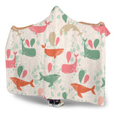 Cute Whale Pattern Hooded Blanket