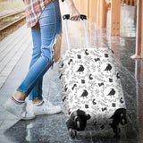 Crows Floral Wreath Rabbit Pattern Luggage Covers