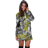 Hand Drawn Dragonfly Pattern Women'S Hoodie Dress