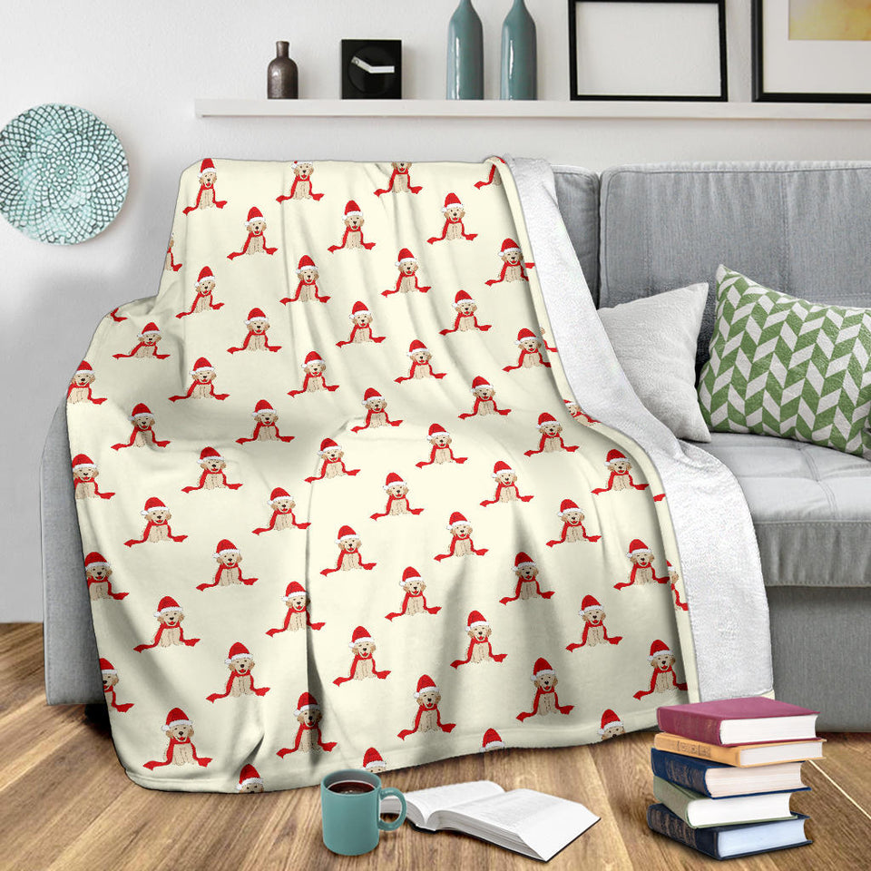 Golden Retriever Pattern Print Design 01 Premium Blanket