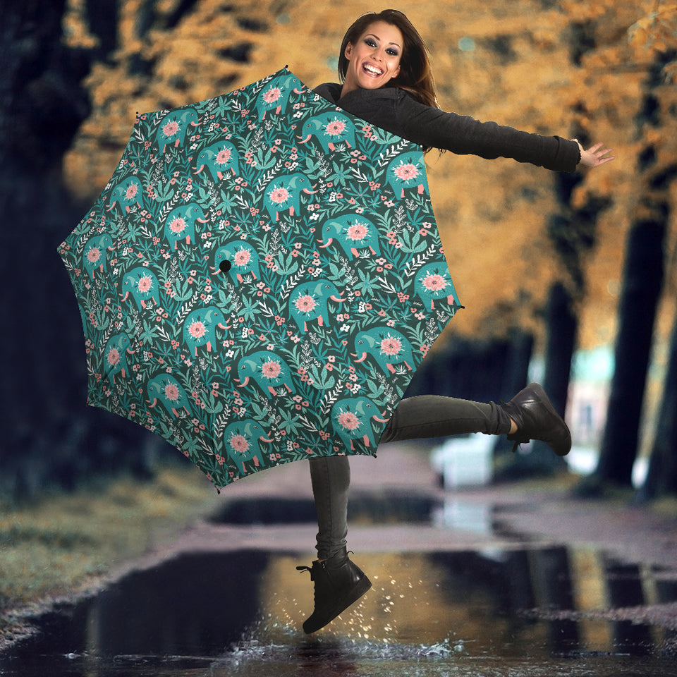 Elephants Jungle Pattern Umbrella