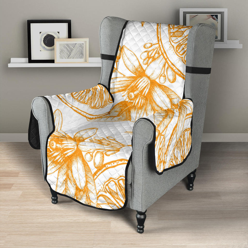 hand drawn orange fruit pattern Chair Cover Protector