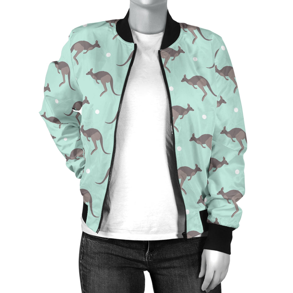 Kangaroo Pattern Background Women'S Bomber Jacket