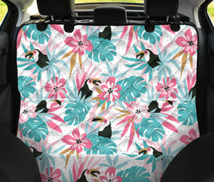 Toucan Tropical Flower Leave Pattern Dog Car Seat Covers