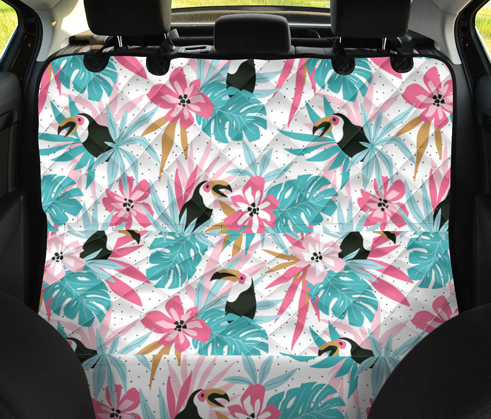 Toucan Tropical Flower Leave Pattern Dog Car Seat Covers