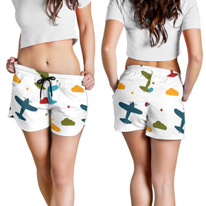 Airplane Star Cloud Colorful Women Shorts